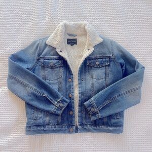 HAUTE MONDE Faux Sherpa Lined Denim Jacket S